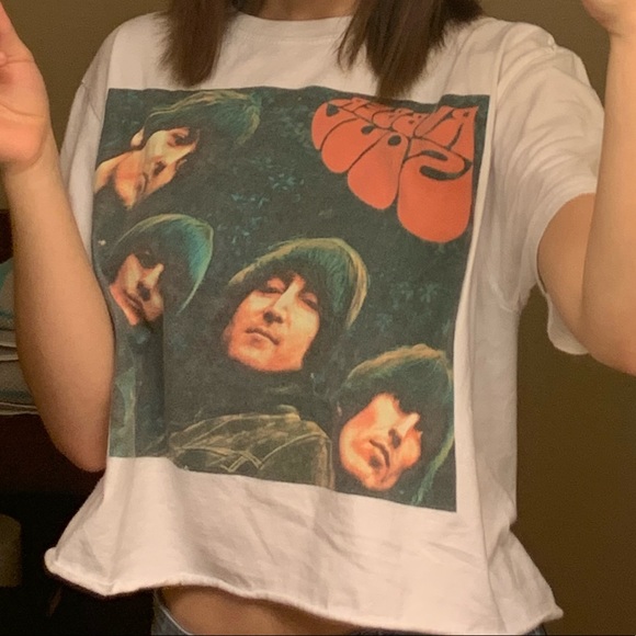 PacSun Tops - the beatles shirt crop top :)
